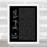 The Script Run Through Walls Black Script Song Lyric Quote Music Print