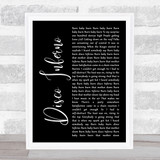The Trammps Disco Inferno Black Script Song Lyric Quote Music Print