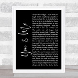 The Wannadies You & Me Black Script Song Lyric Quote Music Print