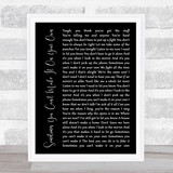 U2 Sometimes You Can't Make It On Your Own Black Script Song Lyric Quote Music Print