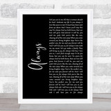 Atlantic Starr Always Black Script Song Lyric Quote Print