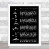 Backstreet Boys As Long As You Love Me Black Script Song Lyric Quote Print
