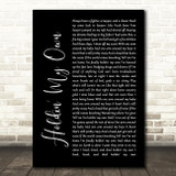 Eric Church Holdin' My Own Black Script Song Lyric Quote Print