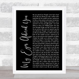 Frankie Valli My Eyes Adored You Black Script Song Lyric Quote Print