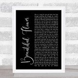 India Arie Beautiful Flower Black Script Song Lyric Quote Print