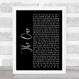 Kodaline The One Black Script Song Lyric Quote Print