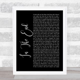 Linkin Park In The End Black Script Song Lyric Quote Print