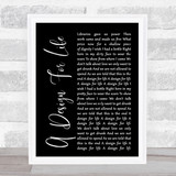 Manic Street Preachers A Design For Life Black Script Song Lyric Quote Print