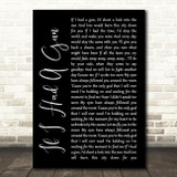 Noel Gallagher If I Had A Gun Black Script Song Lyric Quote Print