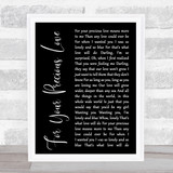 Otis Redding For Your Precious Love Black Script Song Lyric Quote Print
