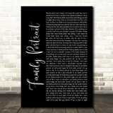 Pink Family Portrait Black Script Song Lyric Quote Print
