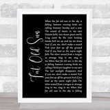 Pink Floyd Fat Old Sun Black Script Song Lyric Quote Print