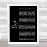 Sarah McLachlan Angel Black Script Song Lyric Quote Print