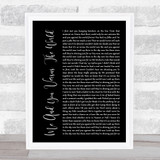 Space Me And You Versus The World Black Script Song Lyric Quote Print