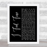 The Beatles I Feel Fine Black Script Song Lyric Quote Print