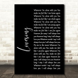 The Cure Lovesong Black Script Song Lyric Quote Print