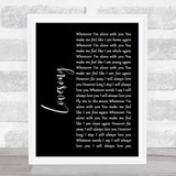 The Cure Lovesong Black Script Song Lyric Quote Print