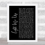 Tom Baxter Light Me Up Black Script Song Lyric Quote Print