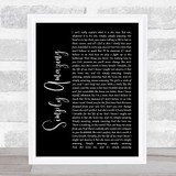 Trey Songz Simply Amazing Black Script Song Lyric Quote Print