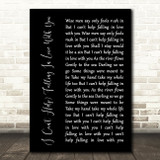 UB40 (I Can't Help) Falling In Love With You Black Script Song Lyric Quote Print