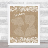 Womack & Womack Teardrops Burlap & Lace Song Lyric Print