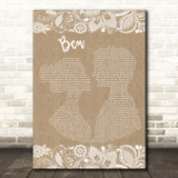 Michael Jackson Ben Burlap & Lace Song Lyric Print