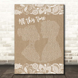 Michelle McManus All This Time Burlap & Lace Song Lyric Print