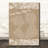 Norah Jones Come Away With Me Burlap & Lace Song Lyric Print