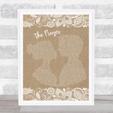 Andrea Bocelli & Celine Dion The Prayer Burlap & Lace Song Lyric Wall Art Print
