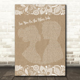 Brian Fallon See You On The Other Side Burlap & Lace Song Lyric Wall Art Print