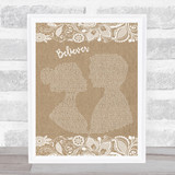 Imagine Dragons Believer Burlap & Lace Song Lyric Quote Print