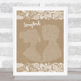 Eva Cassidy Songbird Burlap & Lace Song Lyric Quote Print