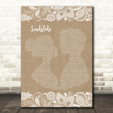 Fleetwood Mac Landslide Burlap & Lace Song Lyric Quote Print