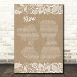 Amy Shark Adore Burlap & Lace Song Lyric Quote Print