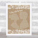 Coldplay A Sky Full Of Stars Burlap & Lace Song Lyric Quote Print
