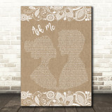 Elvis Presley Ask Me Burlap & Lace Song Lyric Quote Print
