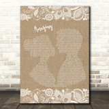 George Michael Amazing Burlap & Lace Song Lyric Quote Print