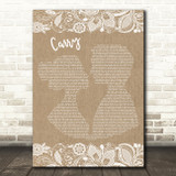Skinny Lister Carry Burlap & Lace Song Lyric Quote Print
