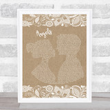 The xx Angels Burlap & Lace Song Lyric Print