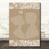 Beyoncé XO Burlap & Lace Song Lyric Print