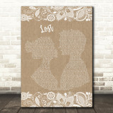 Michael Buble Lost Burlap & Lace Song Lyric Quote Print