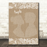 Robbie Williams Angels Burlap & Lace Song Lyric Music Art Print