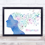 Fleetwood Mac Rhiannon Colourful Music Note Hair Song Lyric Print