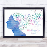 Ed Sheeran Thinking Out Loud Colourful Music Note Hair Song Lyric Wall Art Print