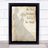 Prince The Most Beautiful Girl In The World Man Lady Dancing Song Lyric Print