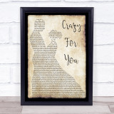 Madonna Crazy For You Man Lady Dancing Song Lyric Quote Print