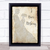 Whitney Houston I Have Nothing Man Lady Dancing Song Lyric Quote Print