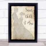 Guns N' Roses Sweet Child O' Mine Man Lady Dancing Song Lyric Quote Print