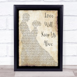 Eagles Love Will Keep Us Alive Song Lyric Man Lady Dancing Quote Print