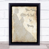 Frank Sinatra You Make Me Feel So Young Song Lyric Man Lady Dancing Quote Print